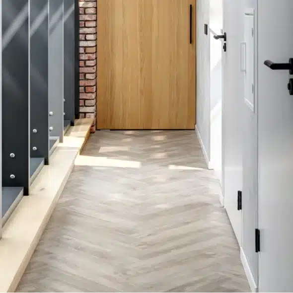 De Vloeren Kenner PVC vloer, visgraat PVC in de kleur VE55 -sfeerfoto